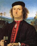 PERUGINO, Pietro Portrait of Francesco delle Opere oil on canvas